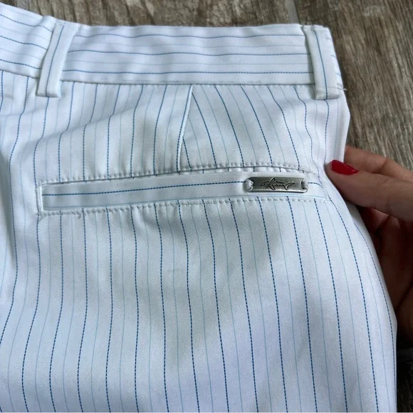 Greg Norman Blue and White Pinstriped Shorts, Men’s Size 34 - Picture 8 of 8
